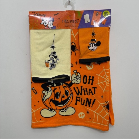 Mickey Pumpkin Halloween Bathroom Towel Set - Picture 1 of 4